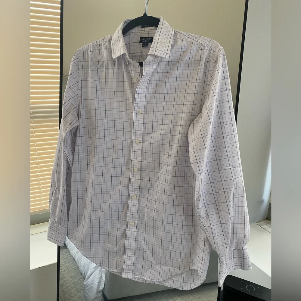 J. Crew - Checker Pattern Casual Button Down Oxford Shirt - Size S